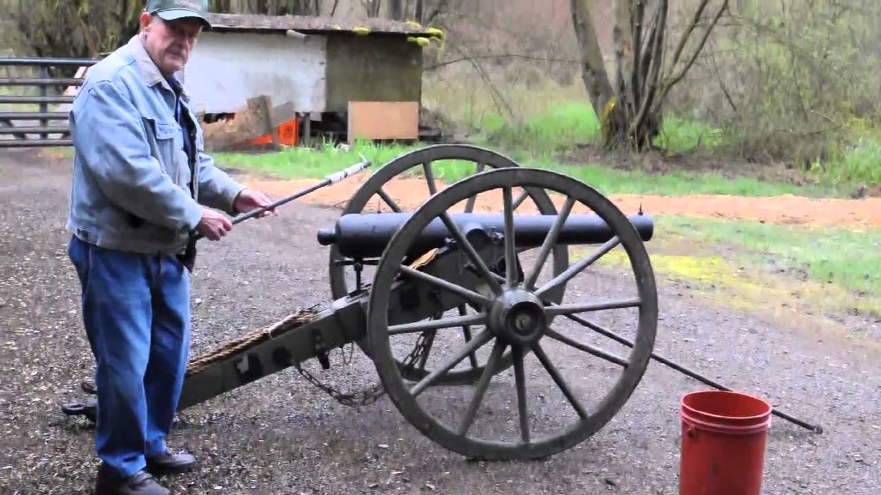 Firing a scale model civil war era Parrot gun