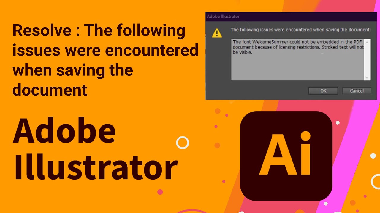 Resolve Following Issues were detected warning when saving a file in Illustrator