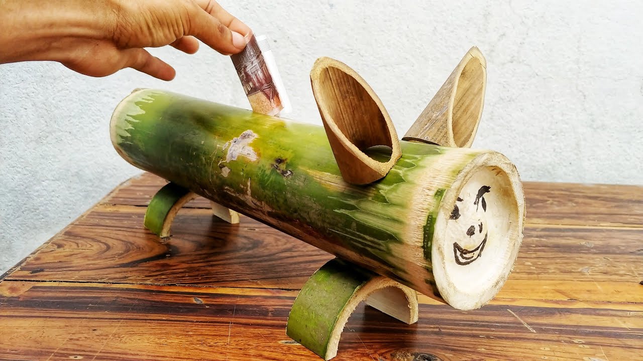 How to Make Piggy Bank from Bamboo YouTube