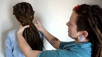 Fishtail braid tutorial for dreads!