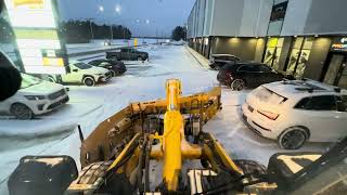 Part 3. **Snow plowing HUGE commercial parking** Komatsu WA-270 W/ MetalPless Live Edge