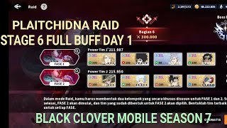 Plaitchidna Raid Stage 6 Full buff Day 1 | Black Clover Mobile season 7