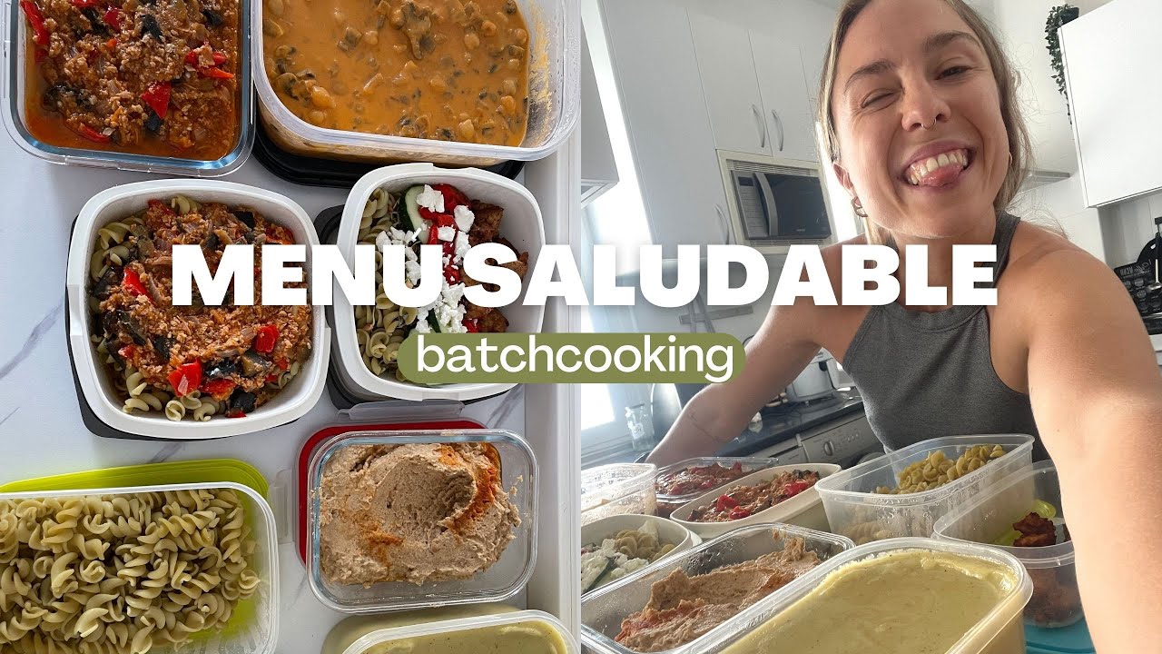 menú saludable con batchcooking | cocina un día para toda la semana (fácil y rápido)