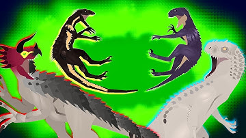 Indominus Rex vs Indoraptor vs Scorpius Rex vs Ultimasaurus|Sticknodes Animation