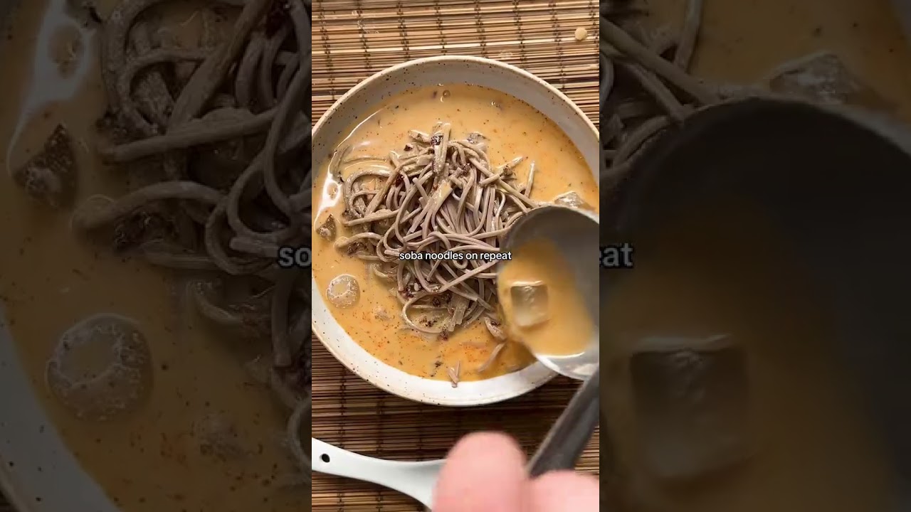 🌶️ CREAMY MISO SOBA NOODLES WITH SMOKY TOFU 🥢