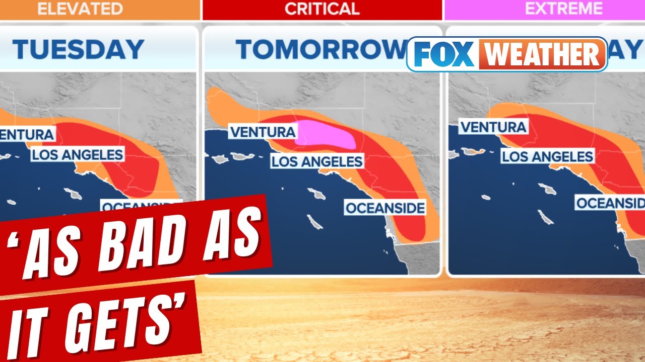 Extreme Fire Danger As Destructive Winds Tear Through California - YouTube