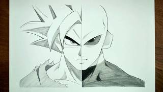 How to Draw Goku Split Face | Dragon Ball Super Pencil Sketch Fan Art