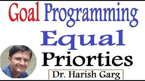 Formulation of Goal Programming with Equal Priorities