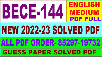 bece 144 solved assignment 2022-23 / bece 144 solved assignment in English / ignou ba economics