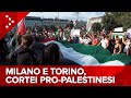 LIVE Manifestazioni pro-Palestina. Le immagini in diretta da Milano e Torino