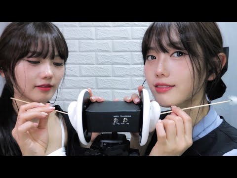 ASMR 日本人と韓国人の耳かきロールプレイ 일본인과 한국인의 쌍둥이 귀청소 Japanese and Korean Twin Ears Cleaning