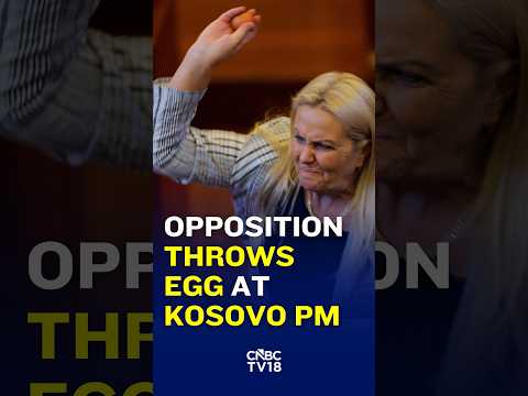 ‘Shame, Shame’ Chants Ring Out As Egg Thrown At Kosovo PM Albin Kurti | N18S | CNBC TV18
