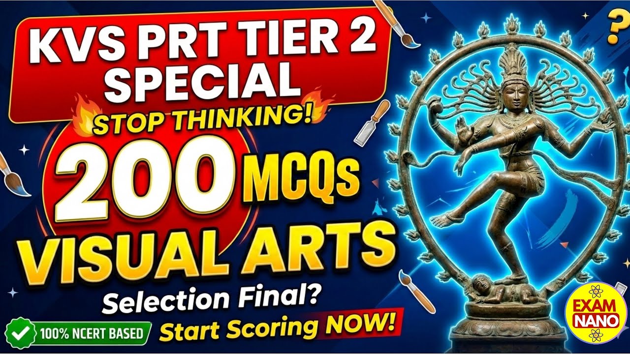 KVS TIER 2 TOP 200 MCQ | KVS PRT TIER 2 VISUAL ARTS TOP 200 MCQ | KVS PRT 2026 |KVS PRT TIER 2 CLASS