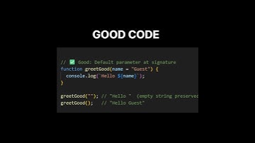 Use Default Parameters in JavaScript (NOT ||) #shorts #javascript