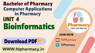 Unit 4 Bioinformatics Notes | Computer Applications in Pharmacy Notes