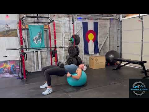 Glute Bridge w/ Dumbbell Hip Thrust on exercise ball | Rowdy Ryder Academy