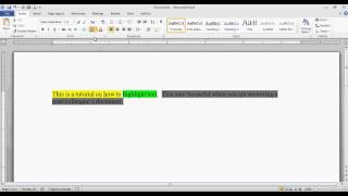 Word 2007 / 2010: How to highlight text, choose your highlight colour!