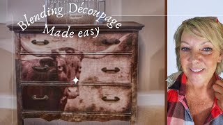 How to blend decoupage paper with three colors and one brush!