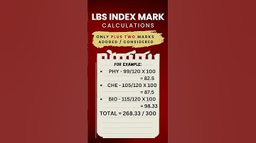 INDEX MARK CALCULATION | LBS 2025 | Bsc Nursing Admission 2025 | Kerala #lbs