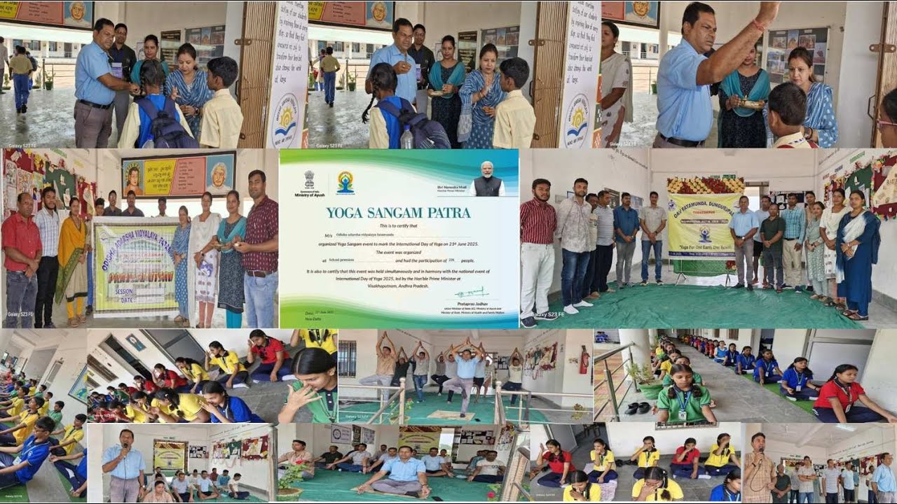 ODISHA ADARSHA VIDYALAYA FATAMUNDA DUNGURIPALI CELEBRATED PRAVESH UTSAV & INTERNATIONAL YOGADAY 2025