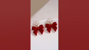 Red colour Korean Earrings 😍 #viral #short video