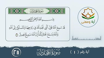 سورة المجادلة معنى الآية رقم(1- 28)