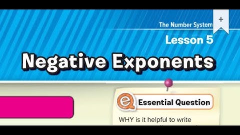 Lesson 5: Negative Exponents