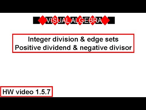 HW 1.5.7 | Visual Algebra—Integer division & edge sets | Positive dividend & negative divisor