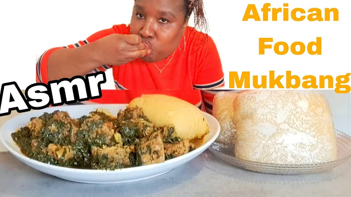 ASMR NIGERIAN FOOD MUKBANG/AFANG SOUP WITH FUFU/5MINS SPEED EATING + NO DRINKING WATER/COOK & EAT