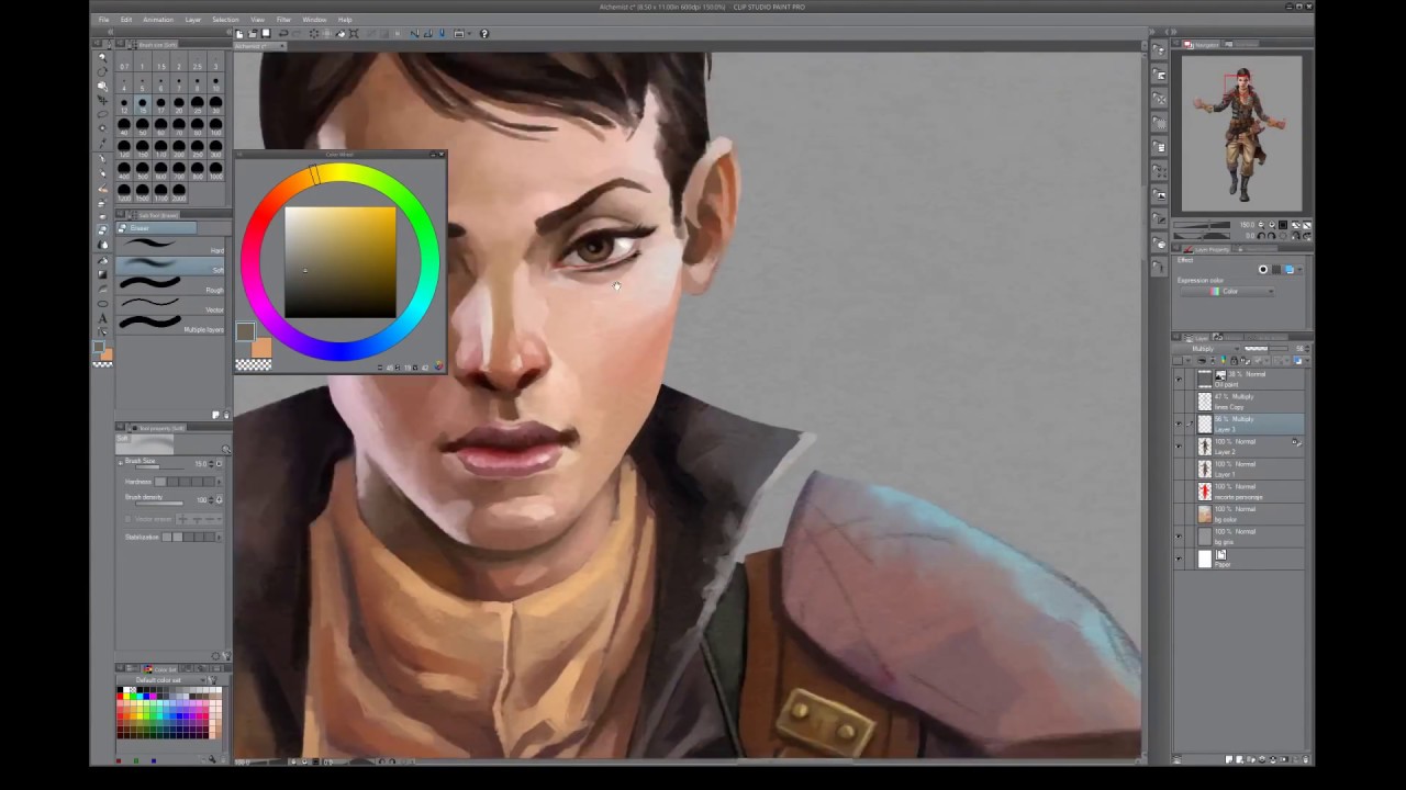 Character painting in Clip Studio Paint - Time lapse - YouTube