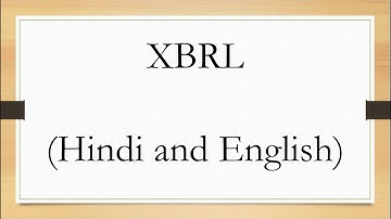 XBRL "extensible business reporting language" (in Hindi and English)