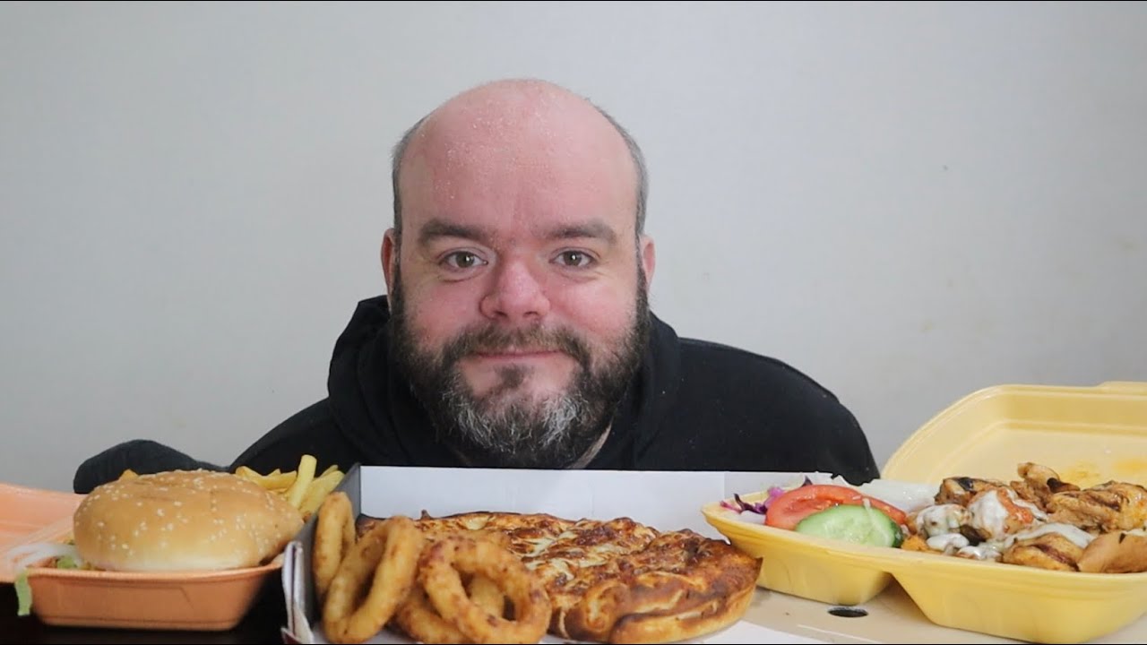 Kebab calzone and chicken burger uk mukbang