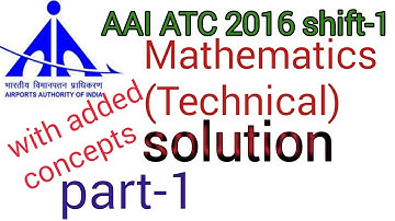 AAI ATC 2016 SHIFT 1 SOLUTION|| AAI ATC PAPER