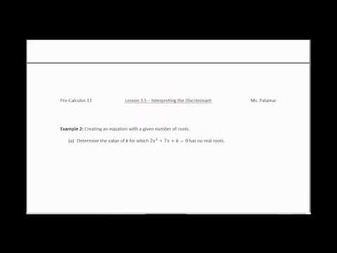 Pre-Calculus 11 - Lesson 3.5