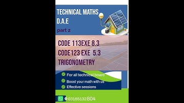 D.A.E || Math A || Civil electrical exe 5.3 code 123 exe 8.3 code113 all technologies  by Sir Akhter