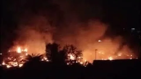 Massive fire breaks out at Burma camp Bazaar, Dimapur.