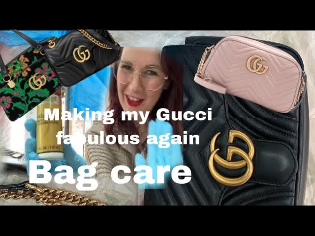 Gucci marmont handbag care cleaning & renovation of my bag before & after  results 