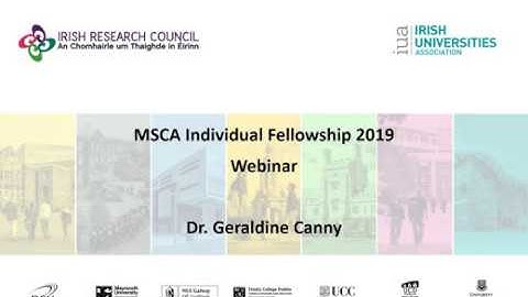 MSCA Individual Fellowship Application Supports: IF 2019 Webinar Ireland