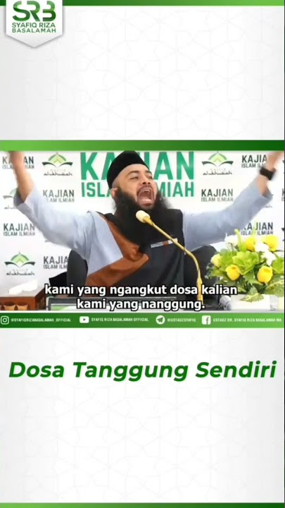 Dosa tanggung sendiri | ustadz Dr Syafiq Riza Basalamah MA hafizahullah