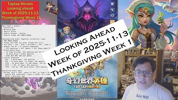 Taptap Heroes - Vooruitblik, evenementen voor de week van 2025-11-13 (Thanksgiving week 1)