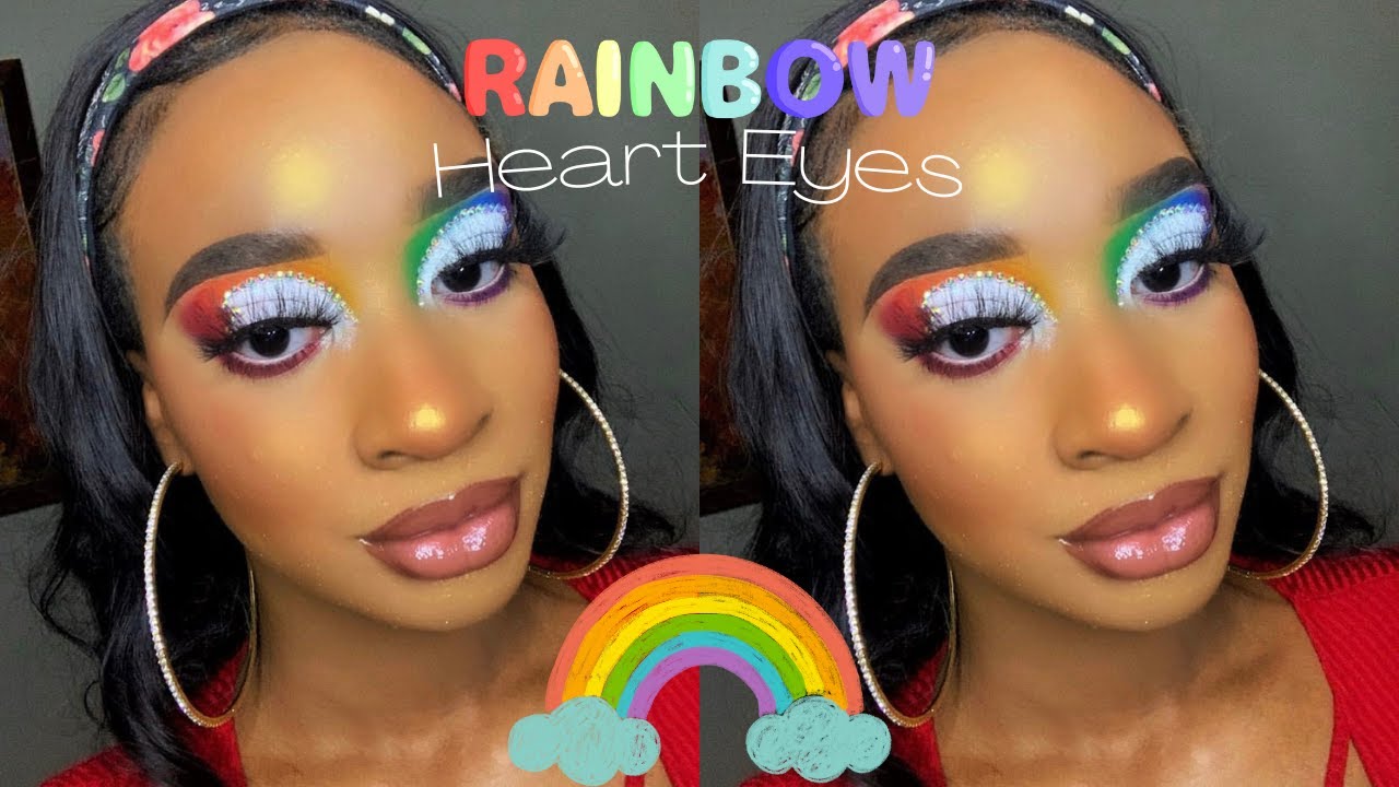 RAINBOW MAKEUP HEART CUT CREASE TUTORIAL | looksbyradiance
