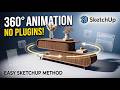 How I Created a 360° TURNABLE ANIMATION | Without Using Plugins in SketchUp