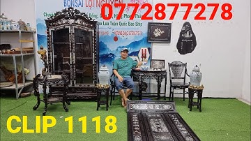Clip 1118 (25/11/2022) Tủ Trưng Bày, Bàn Bán Nguyệt, Ghế Quạt Cẩn Ốc Xưa, Đôn Gỗ Mặt Đá, Đồ Cổ ltk