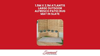 1.5m x 2.1m Atlantis Large Outdoor Alfresco Patio Rug Mat in Slate screenshot 3