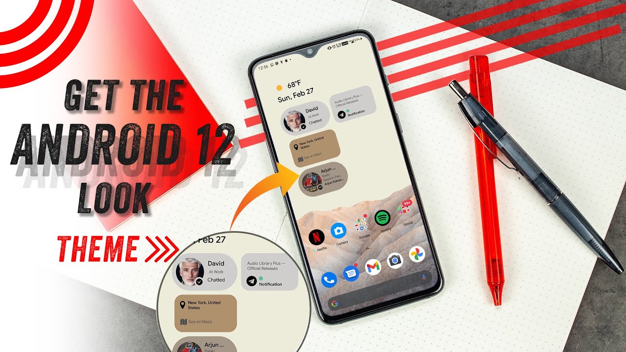 Android 12 Theme for Realme and oppo devices, Android 12 Theme for realme UI and color OS 7