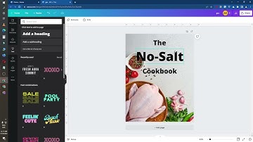 How to make a No-Salt Cookbook Kindle ebook Cover Design using canva