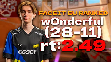 🔥w0nderful (28-11) rt:2.49 l EU FACEIT RANKED l (anubis) | #cs2 #pov