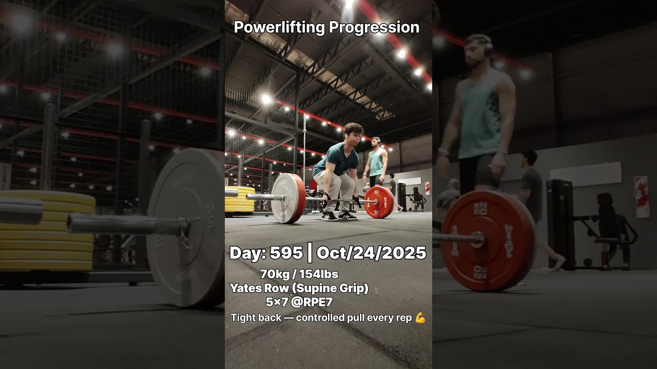 Yates Row Supine Grip 70 kg / 154 lbs 💪 | 5x7 @RPE7 | 