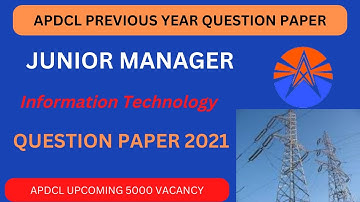 APDCL JUNIOR MANAGER IT QUESTION PAPER 2021 WITH ANSWER!!!!APDCL PRAVIOUS YEAR QUESTIONS PAPER!!!!
