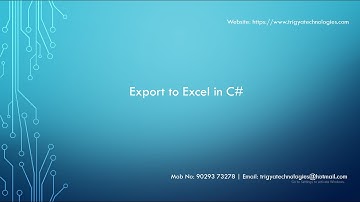 C#   Export to Excel